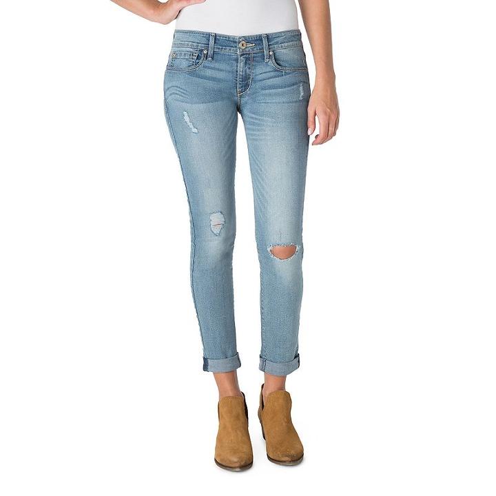 Juniors' Denizen From Levi's Ripped Boyfriend Jeans, Teens, Size: 17, Blue