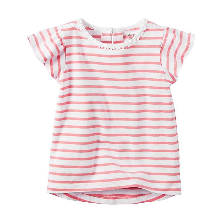 Girls 4-8 Carter's Striped Flutter-sleeved Top, Girl's, Size: 8, Ovrfl Oth