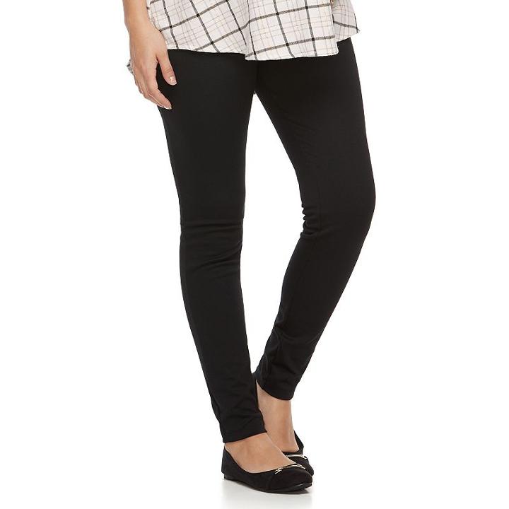 Maternity A:glow Full Belly Panel Ponte Skinny Pants, Women's, Size: L-mat, Black