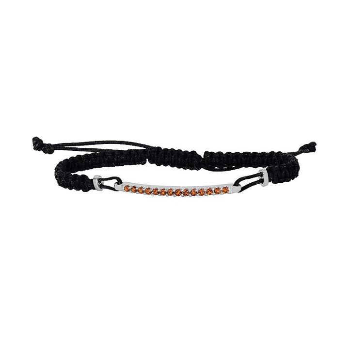 Oro Leoni Sterling Silver Citrine Woven Slipknot Bracelet - Made With Genuine Swarovski Gemstones, Women's, Yellow