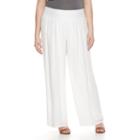 Plus Size Ab Studio Gauze Palazzo Pants, Women's, Size: 2xl, White