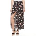Women's Studio 253 Print Faux-wrap Skirt, Size: Medium, Med Pink