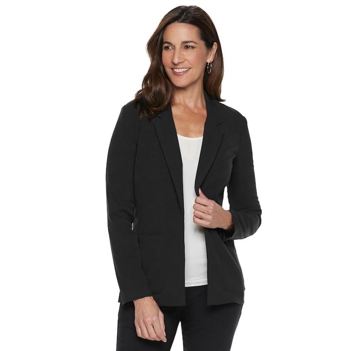 Women's Briggs Shawl Collar Stretch Blazer, Size: Large, Black
