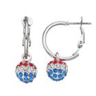 Red, White & Blue Fireball Nickel Free Hoop Earrings, Women's, Multicolor
