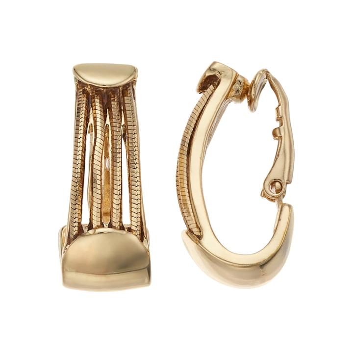 Dana Buchman Chain Clip-on U-hoop Earrings, Women's, Gold