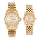 August Steiner Men's & Women's Diamond Stainless Steel Watch Set, Yellow