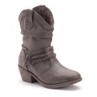 Mudd&reg; Girls' Strappy Slouch Western Ankle Boots, Girl's, Size: 1, Brown Oth