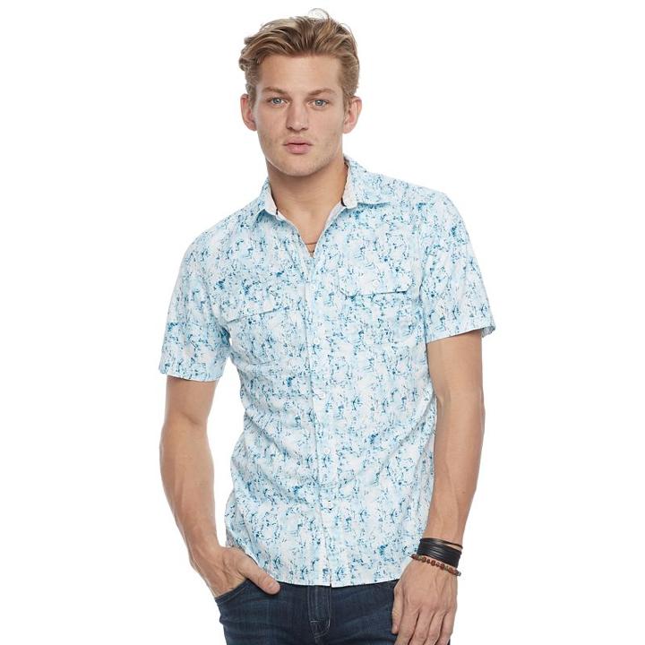 Rock & Republic, Men's Stretch Button-down Shirt, Size: Large, White