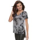 Women's Rock & Republic&reg; V-neck Boyfriend Tee, Size: Xxl, Med Grey