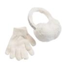 Girls 4-16 Faux-fur Sequin Halo Earmuffs & Gloves Set, White Oth