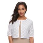 Women's Nina Leonard Lace Shrug, Size: Large, White