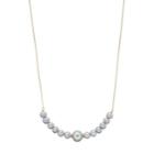 14k Gold Dyed Gray Freshwater Cultured Pearl Curved Bar Necklace, Women's, Size: 18, Grey