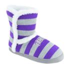 Women's Tcu Horned Frogs Striped Boot Slippers, Size: Xl, Team