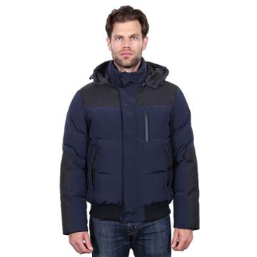 Men's Tahari Elements Mixed Media Hooded Parka, Size: Large, Blue (navy)