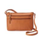 R & R Leather East West Crossbody Bag, Women's, Beig/green (beig/khaki)