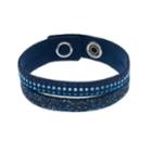 Simply Vera Vera Wang Blue Faux Leather Double Row Wrap Bracelet With Swarovski Crystals, Women's