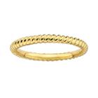 Stacks And Stones 18k Gold Over Silver Twist Stack Ring, Women's, Size: 7, Yellow
