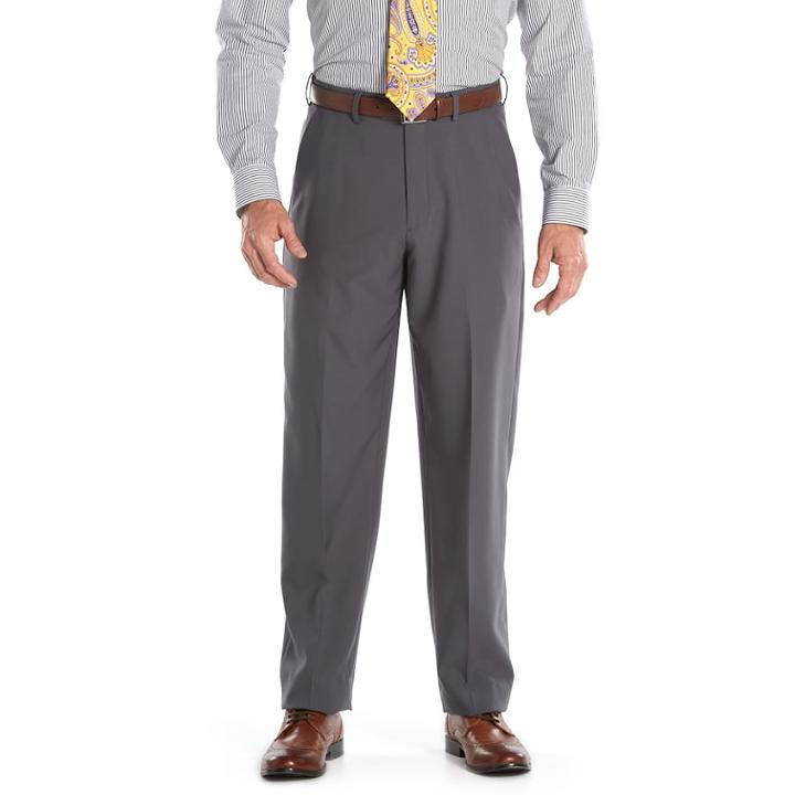 Big & Tall Croft & Barrow&reg; Classic-fit Easy-care Flat-front Dress Pants, Men's, Size: 44x34, Dark Grey