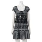Juniors' Almost Famous Print Smocked Babydoll Dress, Girl's, Size: Large, Oxford