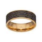 Men's Two Tone Ion-plated Titanium Celtic Knot Band, Size: 8, Yellow