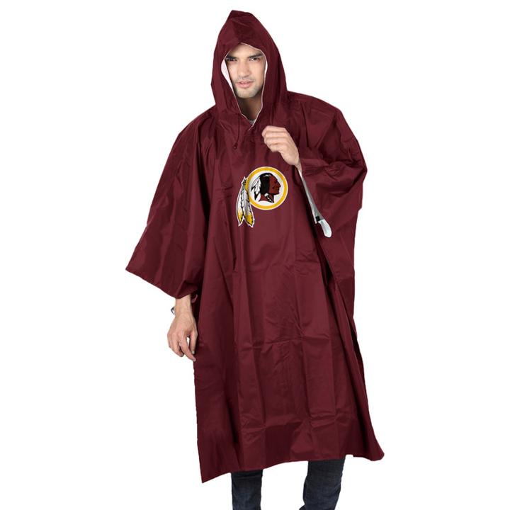 Adult Northwest Washington Redskins Deluxe Poncho, Adult Unisex, Red (maroon)