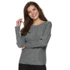 Women's Apt. 9&reg; Ribbed Crewneck Dolman Sweater, Size: Small, Dark Grey