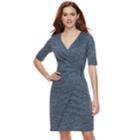 Women's Jennifer Lopez Faux-wrap Sheath Dress, Size: Xl, Blue (navy)