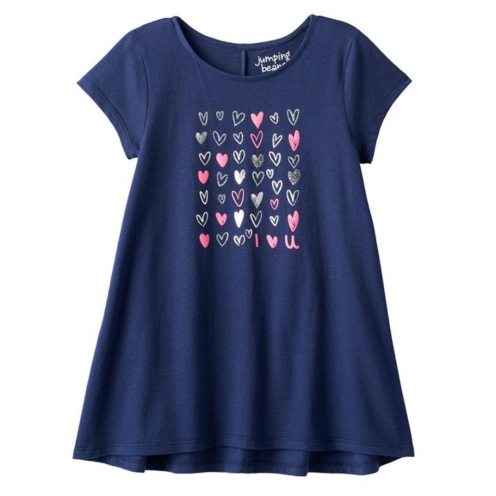Girls 4-10 Jumping Beans&reg; Printed High-low Tunic Top, Girl's, Size: 6x, Blue