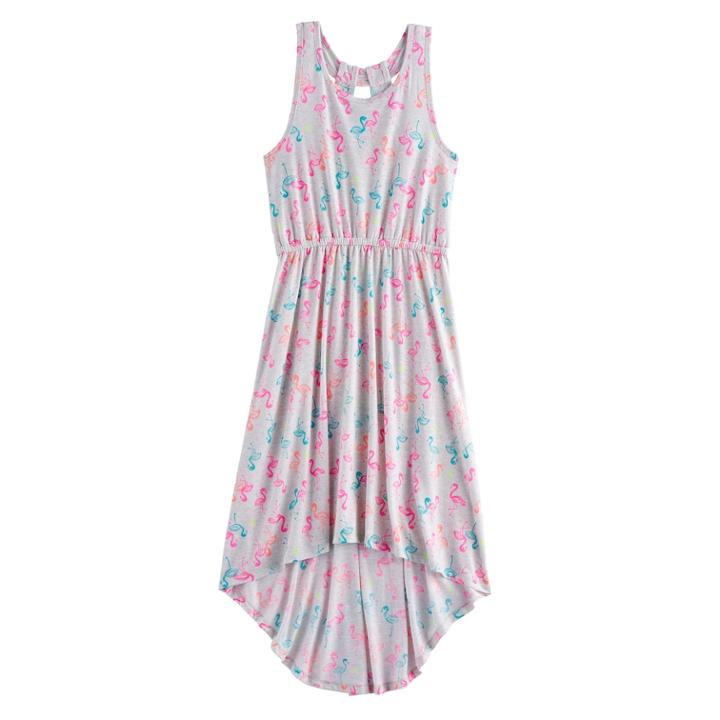 Girls 7-16 So&reg; Cutout Back Maxi Dress, Size: L/12, Light Grey