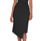 Women's Apt. 9&reg; Asymmetrical Faux-wrap Skirt, Size: Small, Black