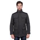 Men's Tahari Elements Microtech Bonded Military Jacket, Size: Large, Grey (charcoal)