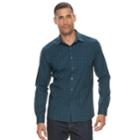 Men's Apt. 9&reg; Premier Flex Slim-fit Stretch Button-down Shirt, Size: Large Slim, Turquoise/blue (turq/aqua)