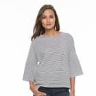 Women's Olivia Sky Striped Bell-sleeve Top, Size: Xl, Blue Other