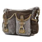 The Same Direction Two-tone Leather Messenger Bag, Women's, Grey