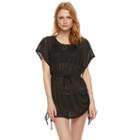 Women's Beach Scene Lace Tunic Cover-up, Size: Xl, Black