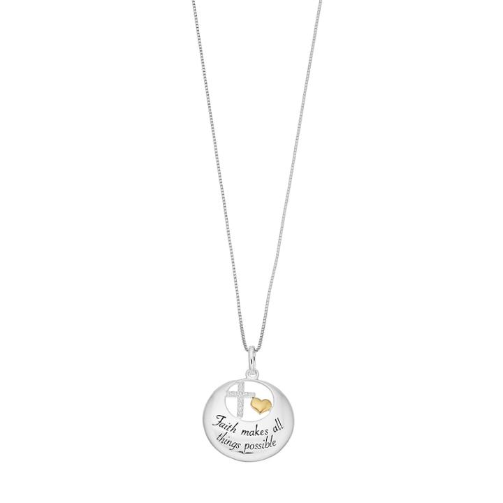 Timeless Sterling Silver Faith Makes All Things Possible Pendant Necklace, Women's, White