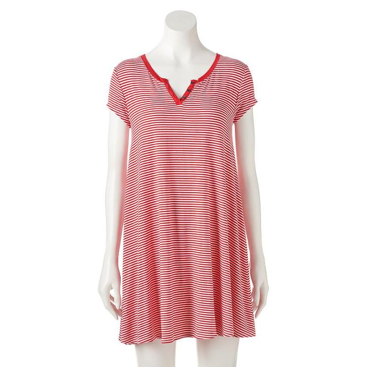 Juniors' So&reg; Solid Swing Dress, Girl's, Size: Medium, Med Red