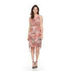 Women's Dana Buchman Print Tiered High-low Dress, Size: Small, Drk Orange