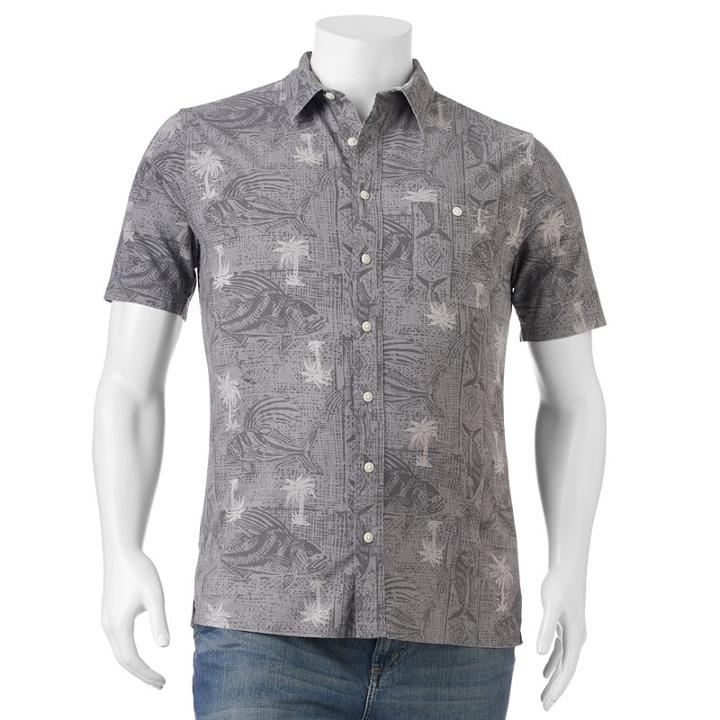 Big & Tall Croft & Barrow&reg; Classic-fit Tropical Button-down Shirt, Men's, Size: Xxl Tall, Grey