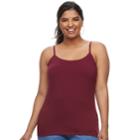 Juniors' Plus Size So&reg; Satin-trim Camisole, Teens, Size: 3xl, Dark Pink