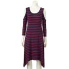 Women's Apt. 9&reg; Striped Cold-shoulder Shift Dress, Size: Xl, Brown Over