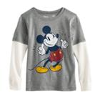 Disney's Mickey Mouse Boys 4-7x Mock Layer Softest Tee By Jumping Beans&reg;, Size: 6, Med Grey
