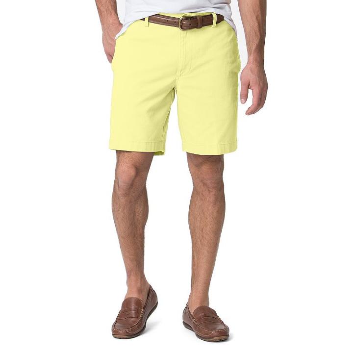 Men's Chaps Stretch Twill Shorts, Size: 32, Yellow