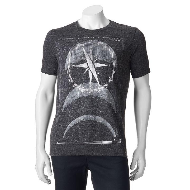 Men's Apt. 9&reg; Compass Tee, Size: Small, Black