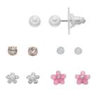 Lc Lauren Conrad Flower Stud Earring Set, Women's, Pink
