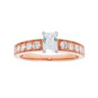 14k Gold 1 Carat T.w. Igl Certified Diamond Emerald Cut Engagement Ring, Women's, Size: 10, White