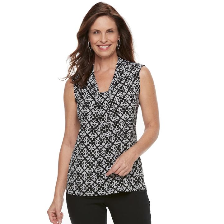 Women's Dana Buchman Knot-front Top, Size: Small, Silver