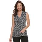Women's Dana Buchman Knot-front Top, Size: Small, Silver