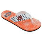 Women's College Edition Auburn Tigers Floral Polka-dot Flip-flops, Size: Medium, White