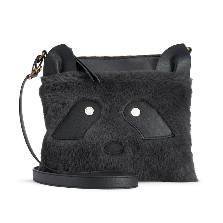 T-shirt & Jeans Raccoon Faux-fur Crossbody Bag, Women's, Black